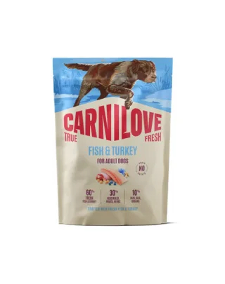 Mâncare câini adulți CARNILOVE True Fresh Dog Fish and Turkey Adult 1,5 kg pește și curcan