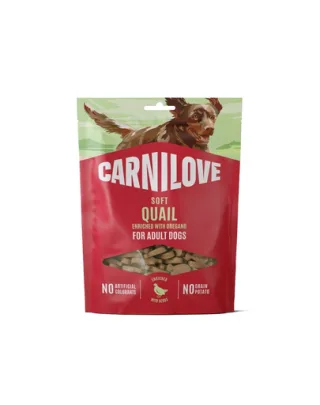 CARNILOVE Dog Soft Snack Quail 200g recompense moi câini adulți cu prepeliță și oregano