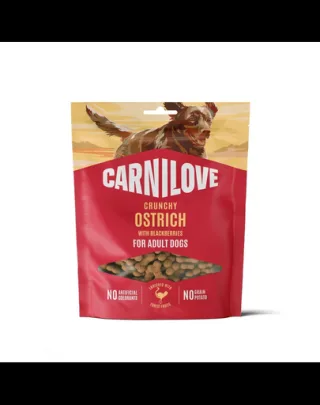 CARNILOVE Dog Crunchy Snack Ostrich 200g gustări crocante cu struț pentru câini adulți