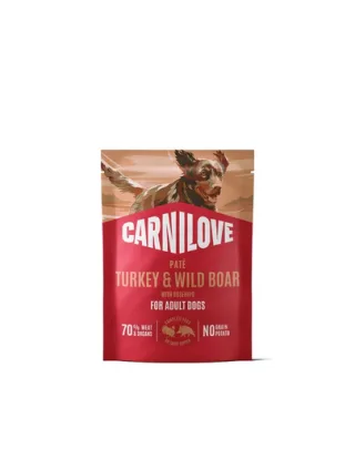 Pate pentru câini CARNILOVE Dog Pouch Turkey and Wildboar 300g curcan și mistreț