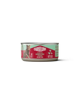 Pate pentru pisici CARNILOVE Cat Can Paté pui, rață și fazan 100 g