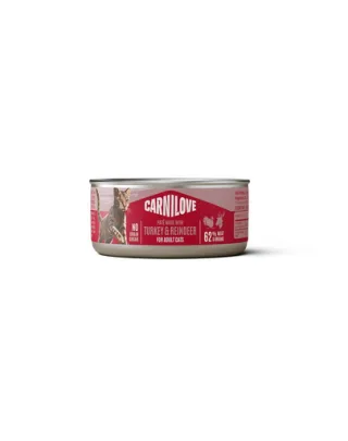 Hrană umedă pentru pisici CARNILOVE Cat Can Paté curcan și ren 100 g