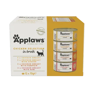 Hrana umeda pisici, Applaws Cat Adult Cu Pui, Multipack Conserve, 12 x 70 g