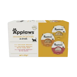 Hrana umeda pisici, Applaws Cat Adult Selectie Pui, Multipack Boluri, 8 x 60 g
