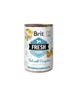 BRIT FRESH Fish &amp; Pumpkin 400 g peste si dovleac conserva hrana caine