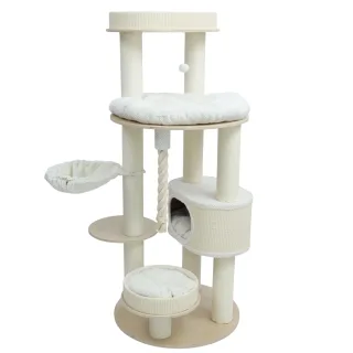 Ansamblu de joaca pisici, Meraki Home, Ivory Loft Tower, 69 x 69 x 161 cm