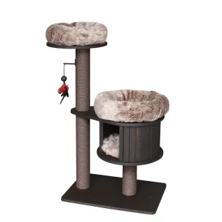 Ansamblu de joaca pisici, Meraki Home, Espresso Cloud Small, 65 x 45 x 119 cm