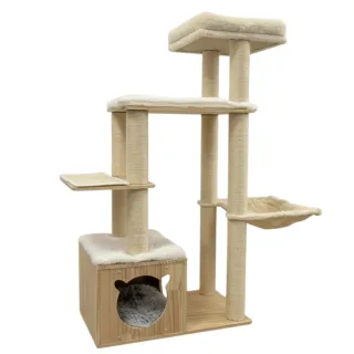 Ansamblu de joaca pisici, Meraki Home, Nordic Pine, 65 x 40 x 124 cm