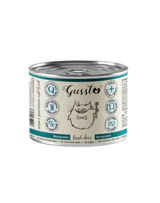 GUSSTO Fresh Deer 200 g hrană umedă monoproteică pentru pisici, cu carne proaspătă de cerb