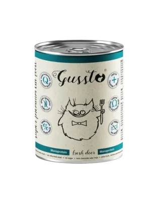 GUSSTO Fresh Deer 400 g hrană umedă monoproteică pentru pisici, cu carne proaspătă de cerb