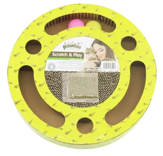 Pawise Round Cat Scratch and Play cu Catnip pentru Pisici