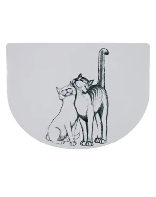 TRIXIE Covoraș suport pentru boluri "Pussy Cat" 40x30 cm semirotund