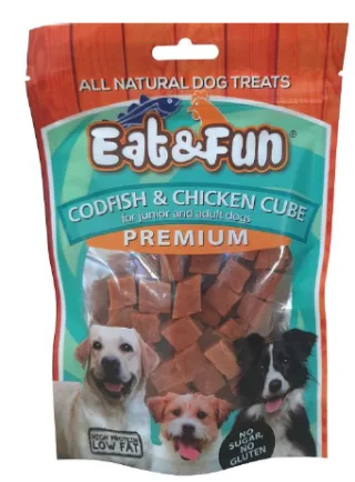 Eat&amp;Fun Recompense Caini Pui Si Cod Cub 100 g