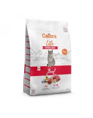 Calibra Cat Life Sterilised Beef 1,5 kg hrană pentru pisici sterilizate, vită