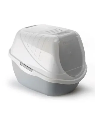 PET INN Litiera acoperita pentru pisica Easy Cat gri 54x40x40 cm
