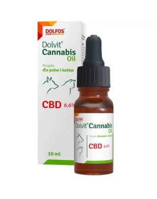 Ulei cu CBD pentru câini și pisici DOLFOS Cannabis Oil 10 ml cu acizi grași Omega