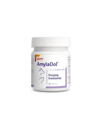 Tablete digestive pentru câini și pisici cu insuficiență pancreatică DOLFOS AmylaDol 30 tablete