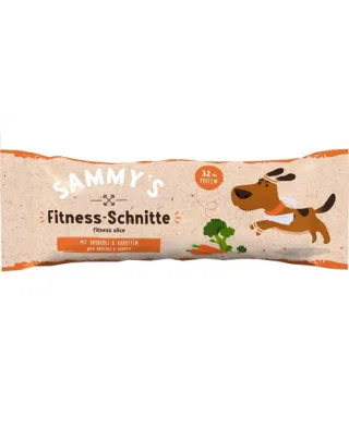 Baton proteic pentru câini BOSCH SAMMY’S Fitness Slice 25 g fără cereale, cu pui, rață, broccoli și morcov