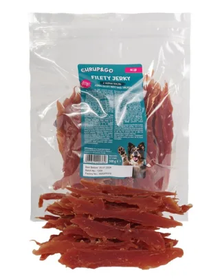 CHRUP&amp;GO Filety Jerky cu piept de rață, gustare pentru câini, fileuri de rață uscate 500 g