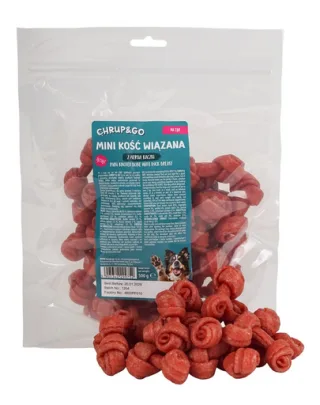 CHRUP&amp;GO Mini Os de ros împletit cu piept de rață 500 g gustare pentru câini