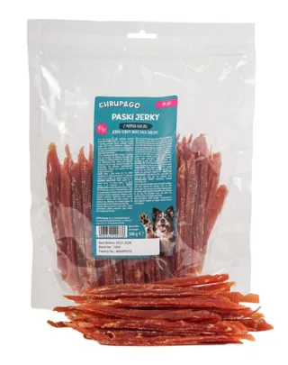 CHRUP&amp;GO Fâșii Jerky cu piept de rață 500 g gustare pentru câini
