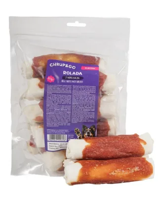 CHRUP&amp;GO Ruladă cu piept de rață 500 g gustare pentru câini