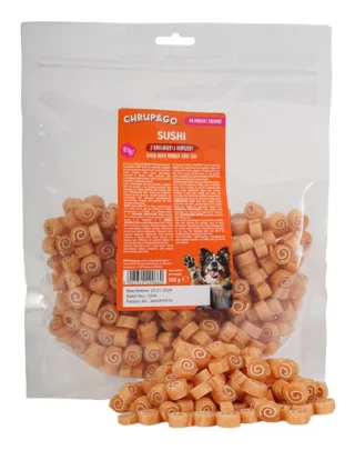 CHRUP&amp;GO Sushi cu iepure și cod 500 g gustare pentru câini