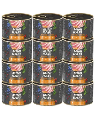 RAFI Mini Conserve pentru caini talie mica, cu rata 12 x 185g