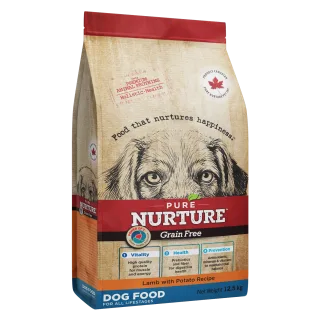 Hrana caini de toate rasele si varstele Pure Nurture Grainfree, cu miel si cartofi, 12.5 kg