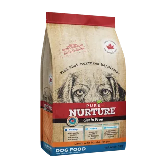 Hrana caini de toate rasele si varstele Pure Nurture Grainfree, cu miel si cartofi, 3 kg