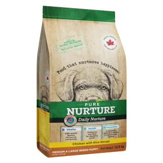 Hrana catei de talie medie si mare Pure Nurture Puppy, cu pui si orez, 12.5 kg