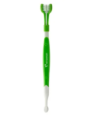Periuță de dinți pentru câini și pisici cu cap triplu și peri moi VET EXPERT Caryodent Toothbrush