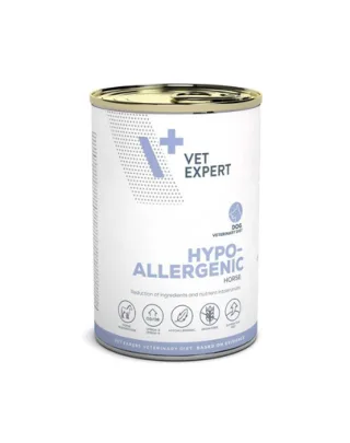 VET EXPERT Veterinary Diet Hypoallergenic Horse 400 g hrană hipoalergenică pentru câini cu intoleranțe alimentare, monoproteică cu carne de cal