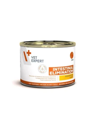 VET EXPERT Veterinary Diet Intestinal Elimination 200 g hrană dietetică Low Fat pentru câini cu tulburări digestive, curcan