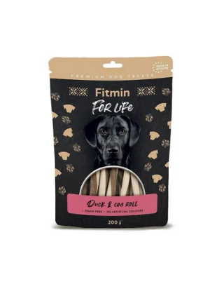 FITMIN For Life Duck &amp; Cod Roll fâșii cu rață și cod 200 g recompensă pentru câini