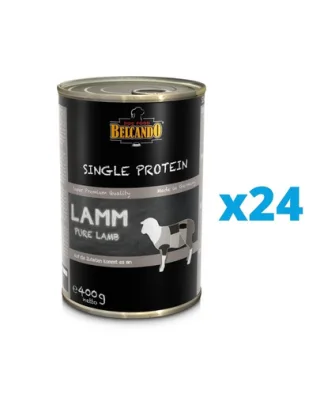 BELCANDO Single Protein hrana umeda pentru caini, cu miel, 24x400 g