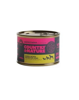 COUNTRY&amp;NATURE Hrana umeda caini, fara cereale, cu porc si spanac 410 g