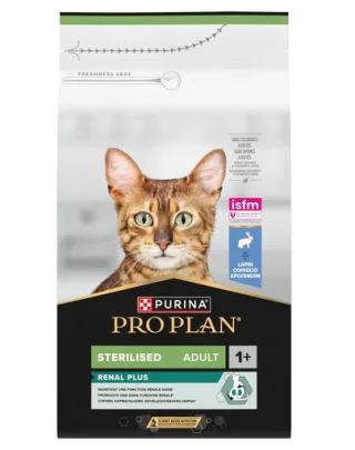 Hrană pentru pisici sterilizate PURINA PRO PLAN Sterilised Renal Plus 1,5 kg cu pui și iepure