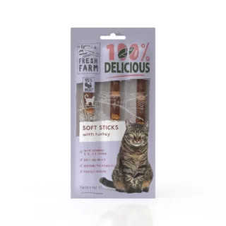 Recompense pentru pisici Fresh Farm Soft Sticks cu curcan 3 x 5 gr
