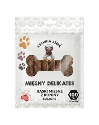 KUCHNIA SZEFA Delicatesă din carne Cârnați din carne de cal 7 buc recompense uscate pentru câini