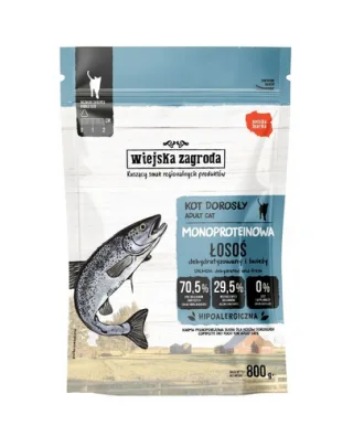 WIEJSKA ZAGRODA Hrană uscată monoproteică cu somon pentru pisici 800 g