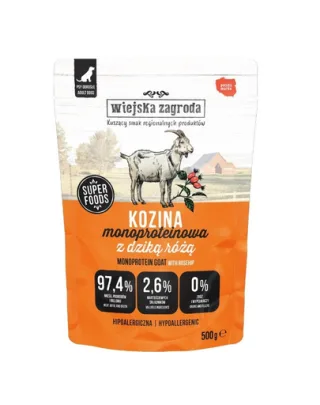 WIEJSKA ZAGRODA Monoproteică Capră, hrană umedă pentru câini 500 g