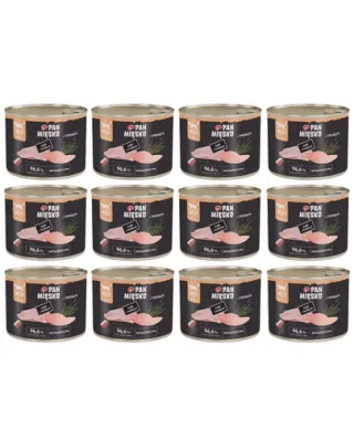 PAN MIĘSKO Hrană umedă pentru pisici cu curcan și iepure 12x200 g