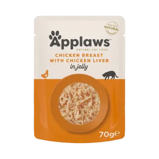 Hrana umeda pisici, Applaws Cat, File Pui si Ficat, in aspic, 70 g