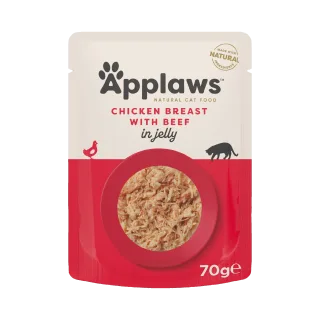 Hrana umeda pisici, Applaws Cat, File Pui si Vita, in aspic, 70 g