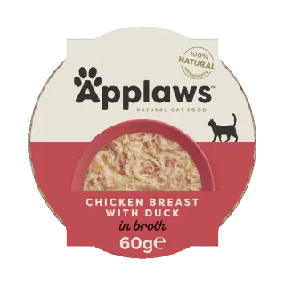 Hrana umeda pisici, Applaws Cat, Pui si Rata, bol, 60 g