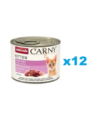 ANIMONDA Carny Kitten Baby Paté 12x200 g Pateu pentru pisoi, cu vita si pui
