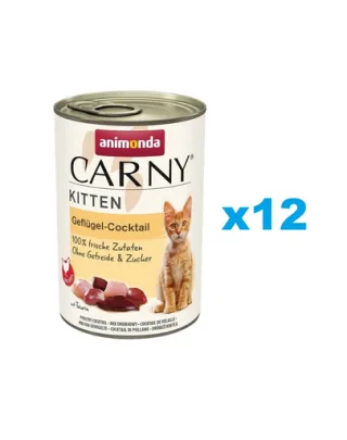 ANIMONDA Carny Kitten Poultry Cocktail 12x400 g Conserva hrana umeda pisoi, cu pasare