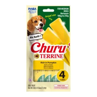INABA Churu Terrine Medium, M, dovleac, punguță recompense câini, 60g