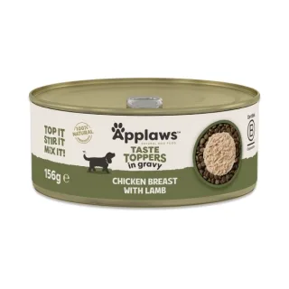 Hrana umeda caini, Applaws Dog Taste Toppers, Piept de Pui si Miel, in sos, 156 g